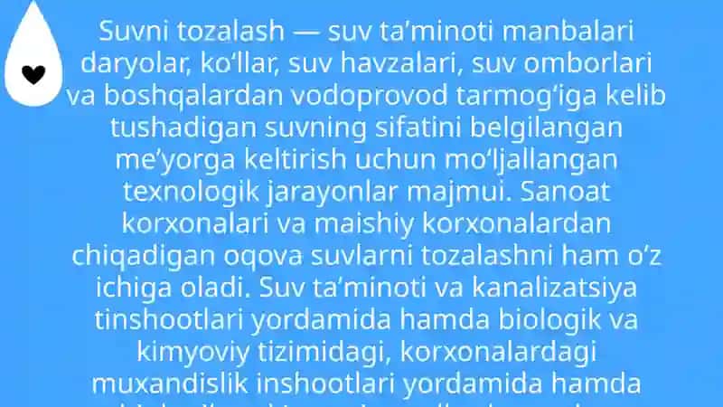 Ichimlik suvi sifatini yaxshilashning asosiy usullari 2