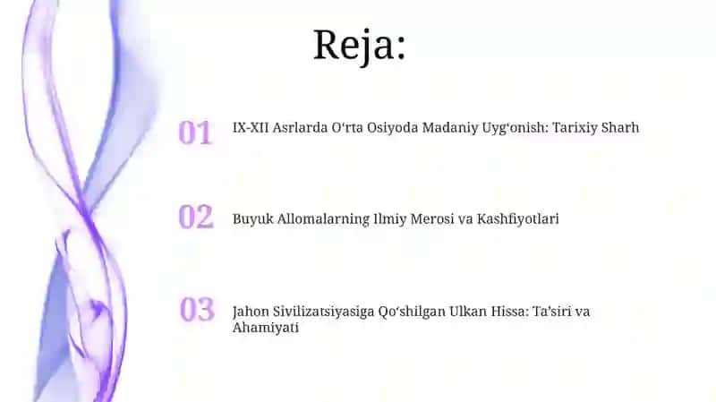 IX-XII Asrlarda Oʻrta Osiyoda Madaniy Uygʻonish: Tarixiy Sharh 2