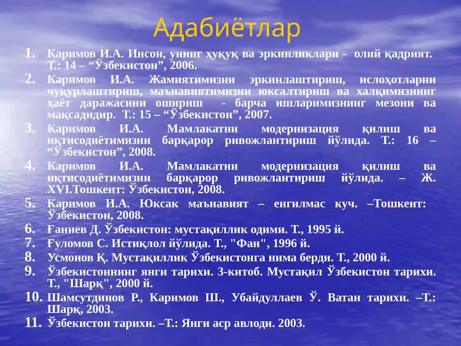 Mustaqillik yillarida O‘zbekistondagi ijtimoiy-iqtisodiy o‘zgarishlar 2