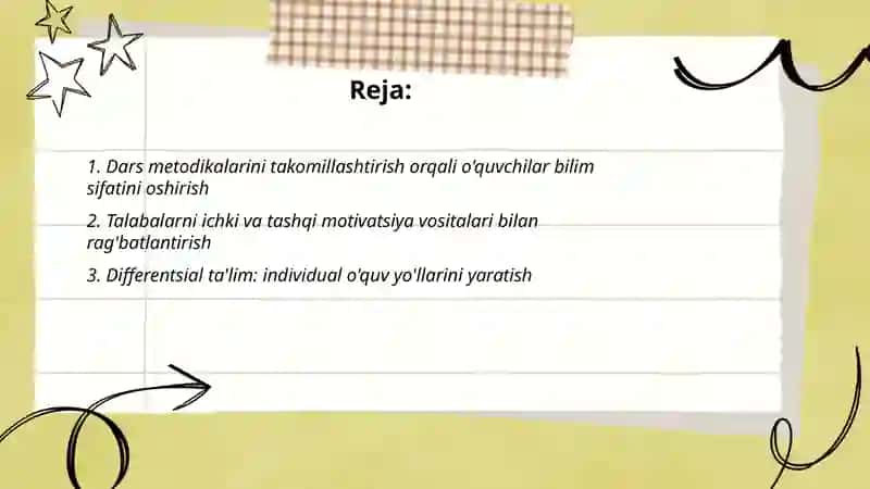 O'quvchilar bilim sifatini oshirish va sinfda intizomni mustaxkamlash 2