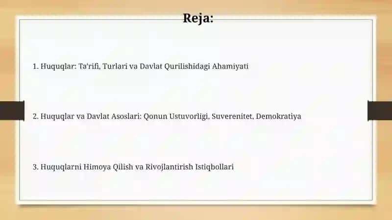 Huquq va davlat qurilishidagi o'rni 2