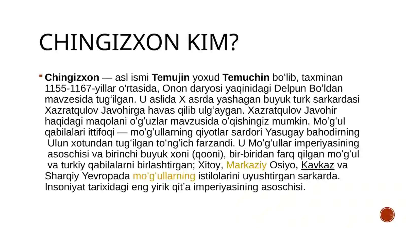 Chingizxonning istilochilik yurishlari 2