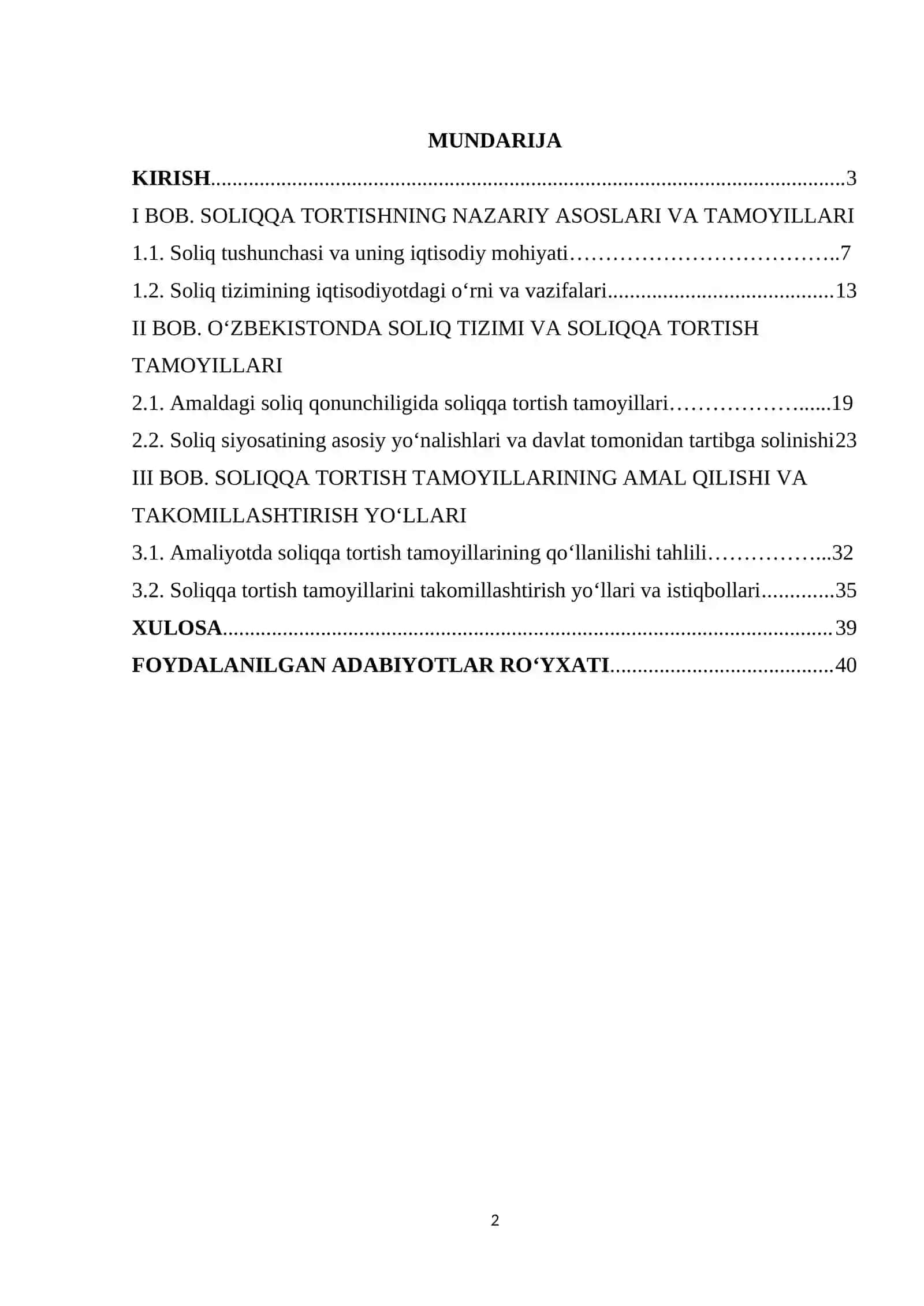 Oʻzbekistonda hozirgi davrda soliqqa tortish tamoyillari va ularning amal qilishi 2