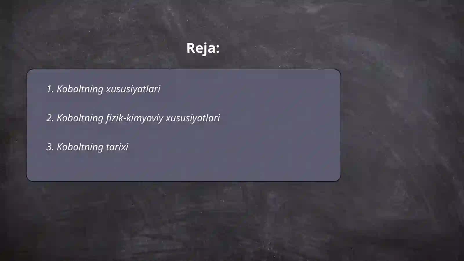 Kobaltning xususiyatlari 2