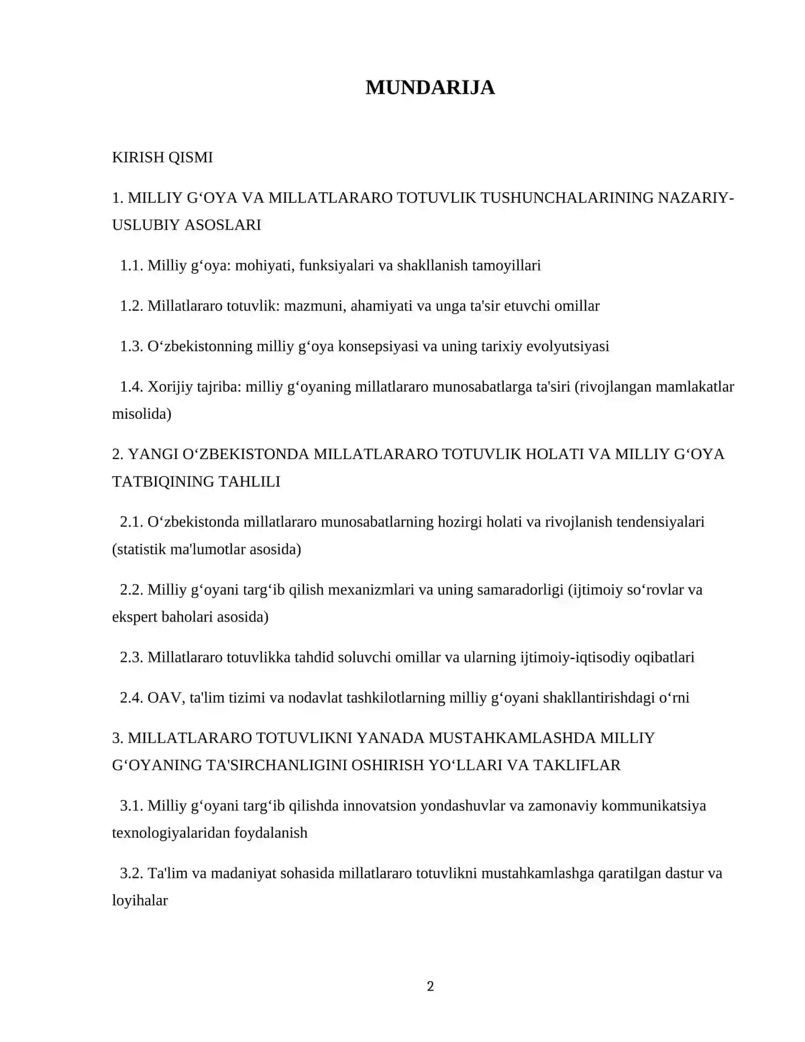 Yangi O‘zbekistonda millatlararo totuvlikni ta’minlashda milliy g‘oyaning o‘rni 2