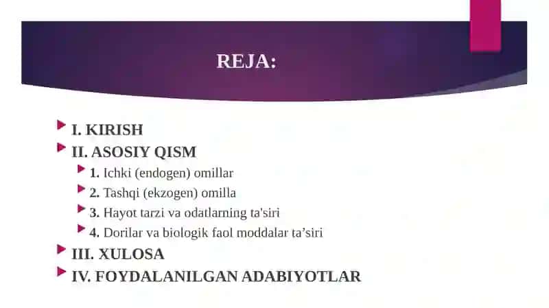 Metabolizmga tasir qiluvchi omillar 2