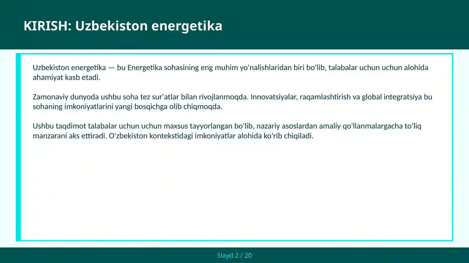 Uzbekiston energetika 2