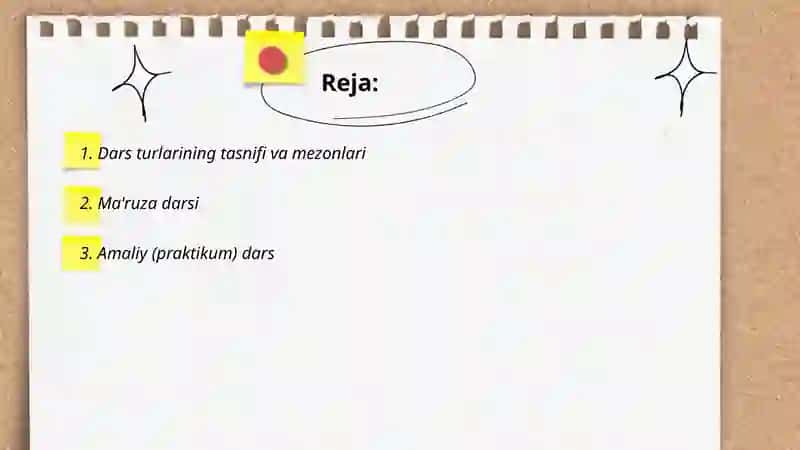 Darsning turlari va tuzilishi 2