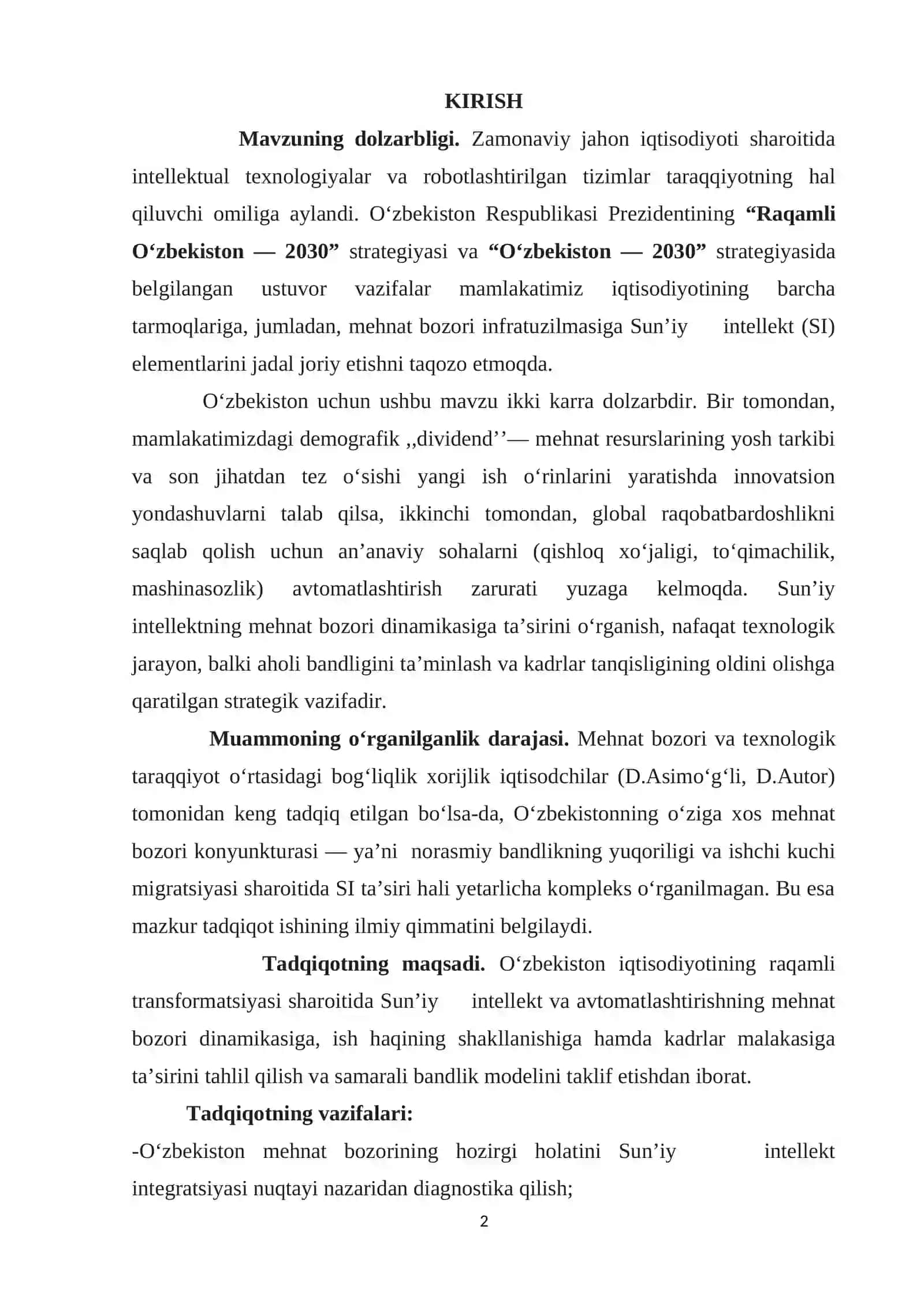 SUN’IY INTELLEKT VA AVTOMATLASHTIRISHNING NAZARIY-USLUBIY ASOSLARI 2
