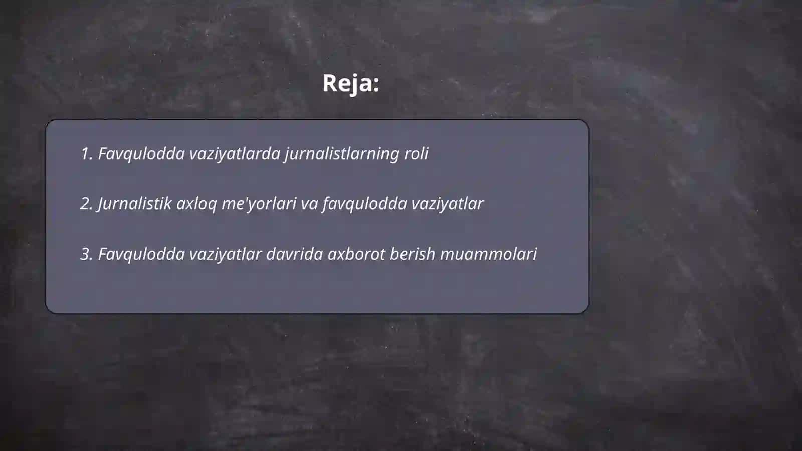 Jurnalistlik axloq me'yorlari va favqulodda vaziyatlar 2