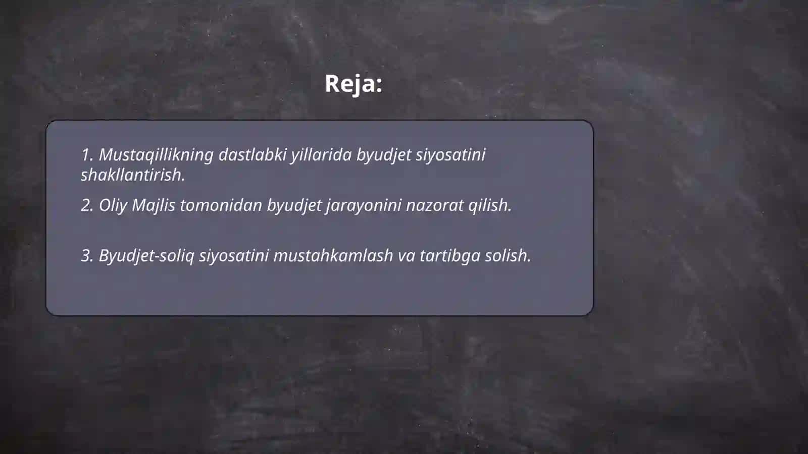 Mustaqillik Yillarida O'zbekiston Respublikasi Byudjet Siyosati 2