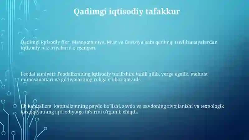 Qadimgi Dunyo, Feodal Jamiyati Va Ilk Kapitalizmning Iqtisodiy Talimotlari 2