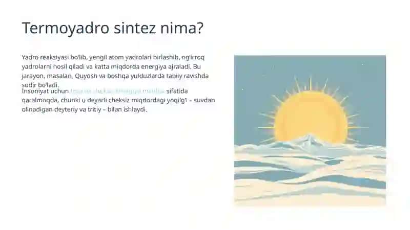 Termoyadro sintez reaksiyalarini boshqarish muammosi 2