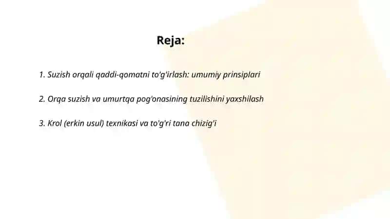 Suzish orqali qaddi-qomatni tóg'irlash 2
