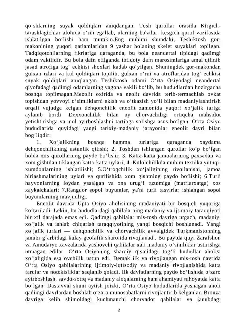 O‘ZBEK DAVLATCHILIGINING SHAKLLANISHI VA TARAQQIYOT BOSQICHLARI 2
