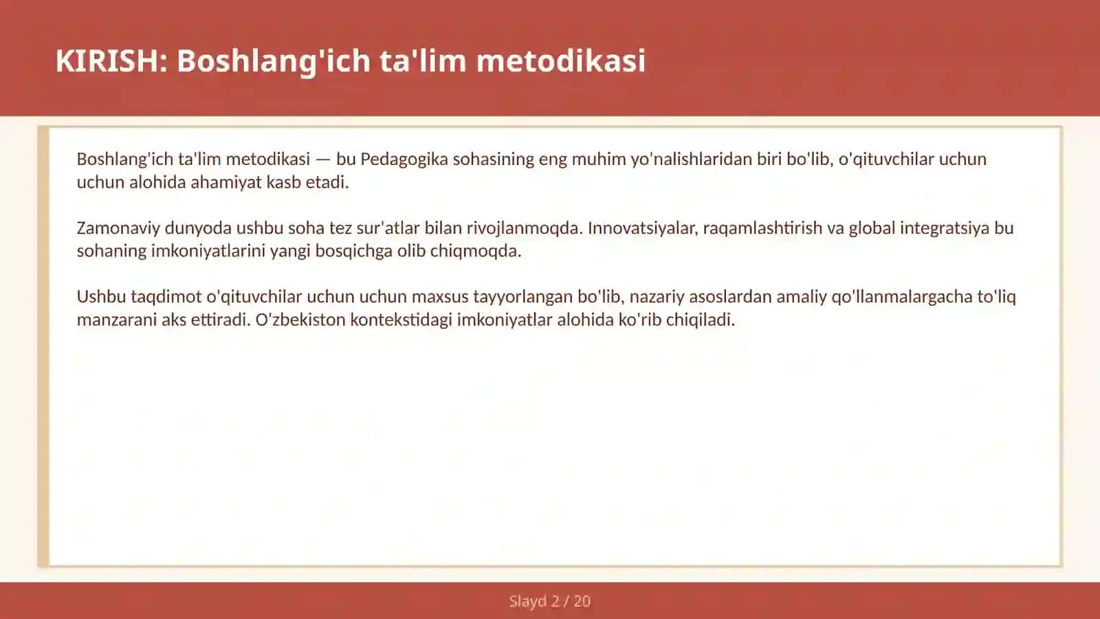 Boshlang'ich ta'lim metodikasi 2