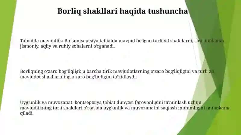 Borliqning Shakllari Hamda Ularning O'Zaro Munosabatlari 2