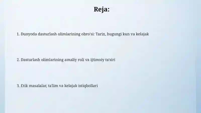 Dasturiy injiniring 2