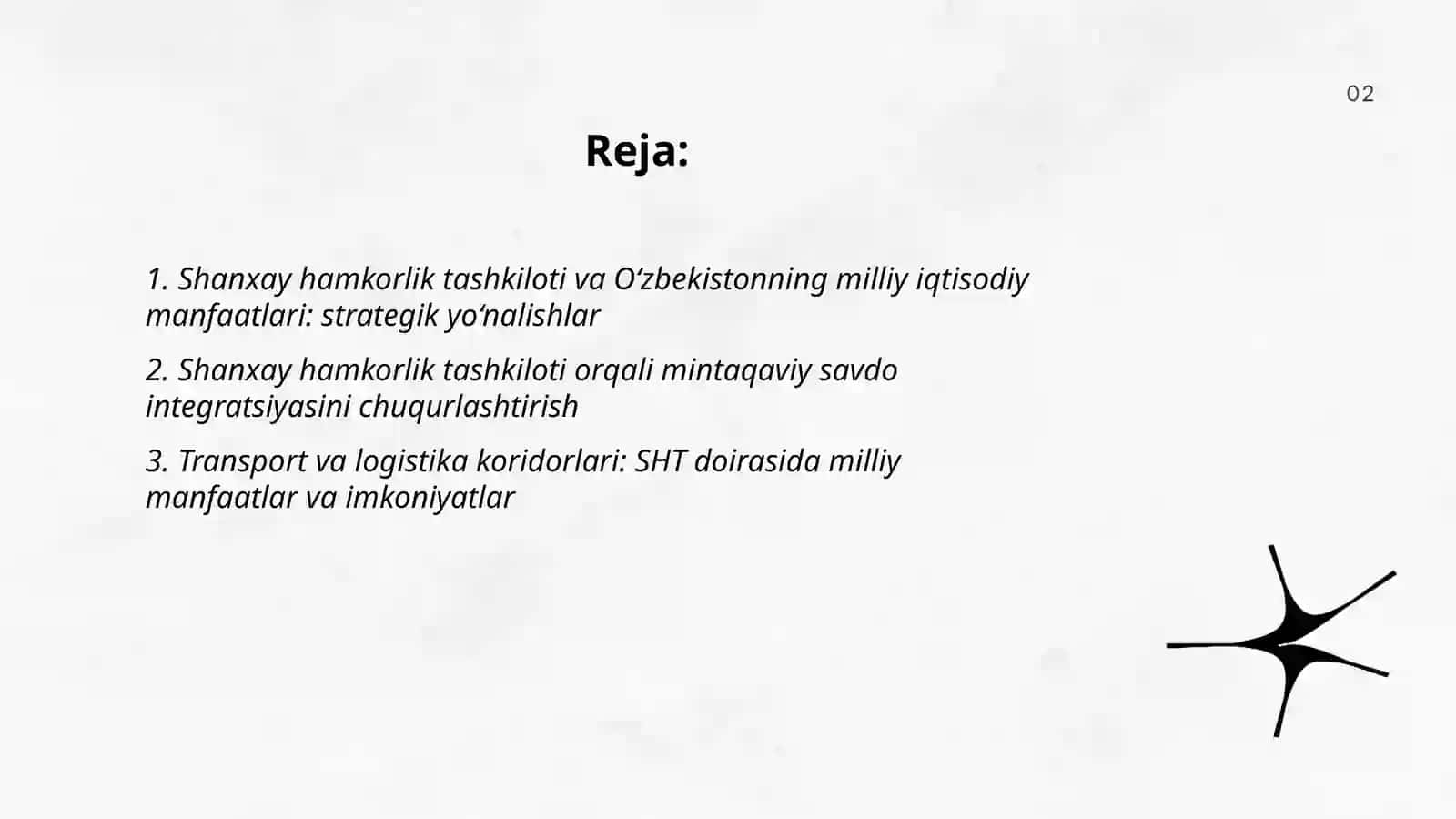 Shanxay hamkorlik tashkiloti milliy manfatlar va iqtisodiy integratsiyalar 2