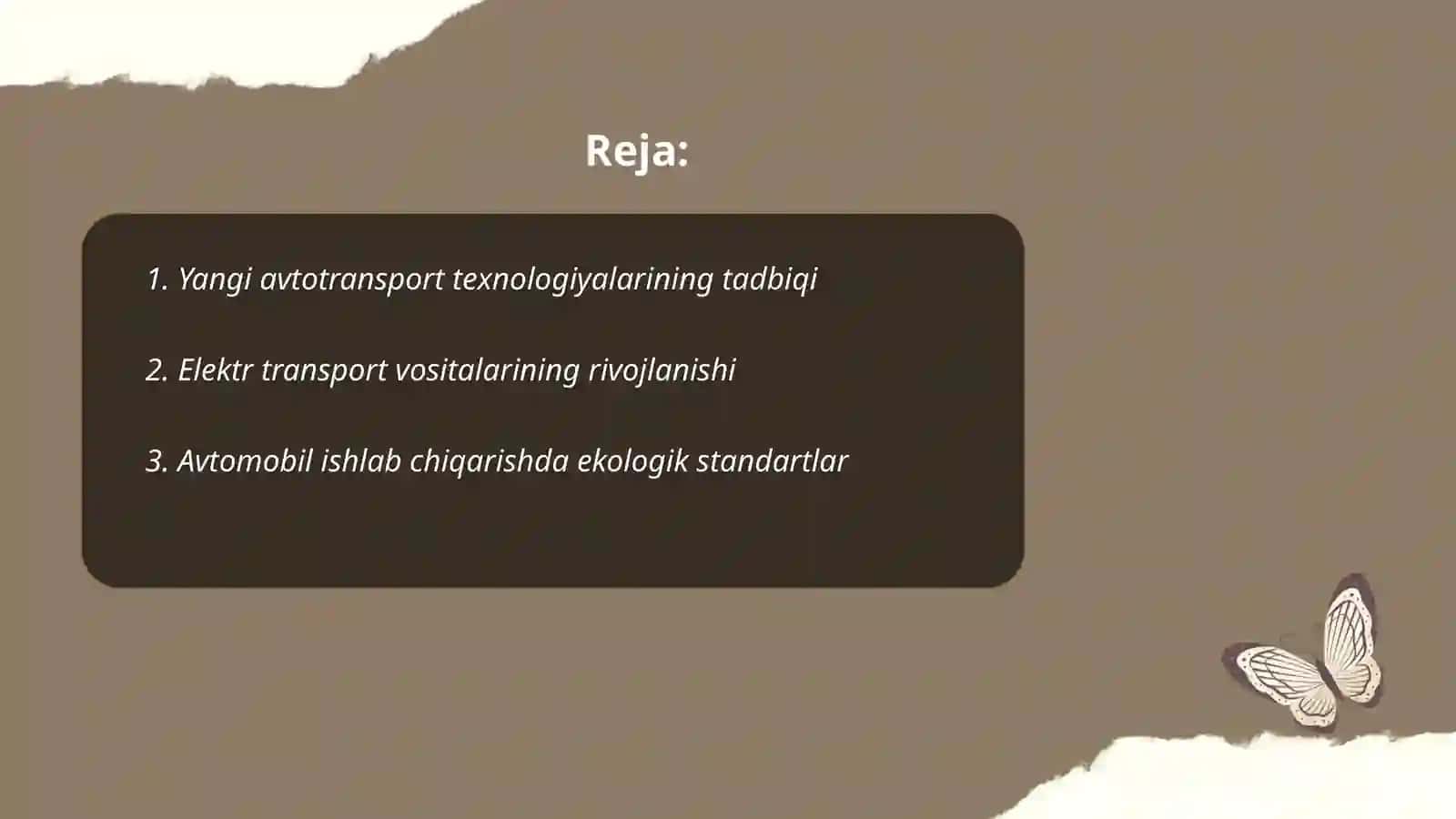 Yangi avtotransport texnologiyalarining tadbiqi 2