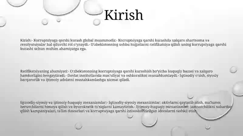 Korrupsiyaga Qarshi Kurash Bo‘Yicha Xalqaro Qonunlar Va Qarorlarning O‘Zbekistonda Ratifikatsiya Qilishning Ahamiyati 2