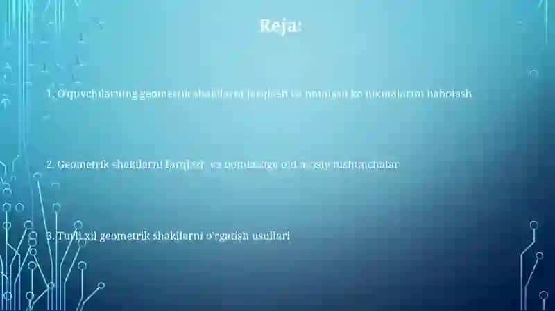 Geometrik figuralarni farqlash VA nomini aytishga o'rgatish 2
