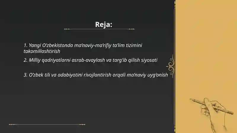 Yangi O‘zbekistonda ma’naviy-ma’rifiy o‘zgarishlar 2