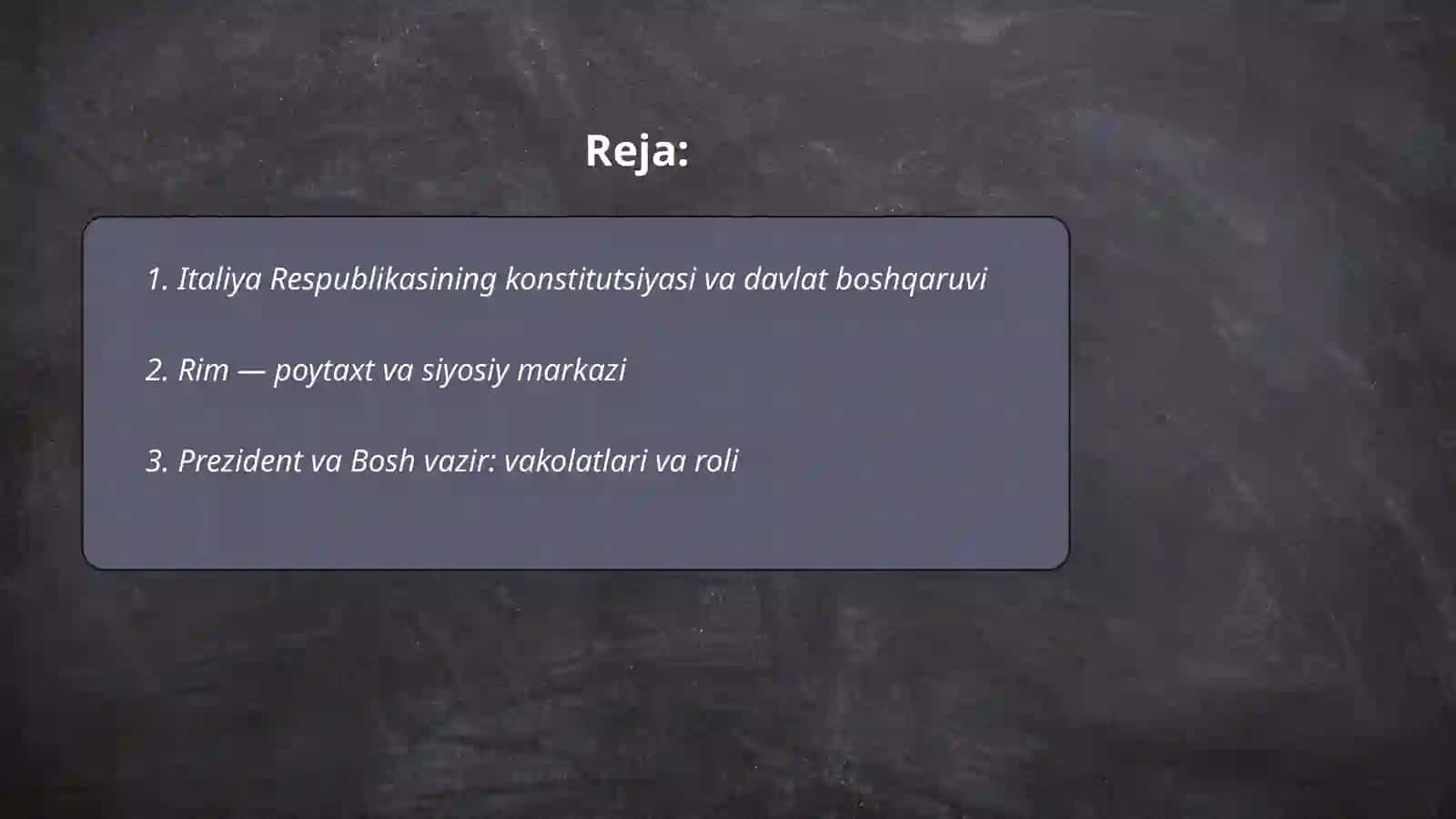 Italiya Respublikasi Konstitutsiyasi va Davlat Boshqaruvi 2