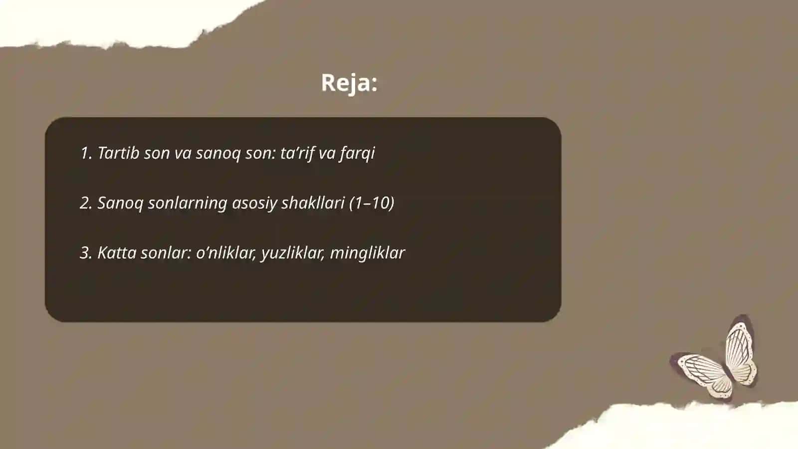 Tartib son va Sanoq son 2