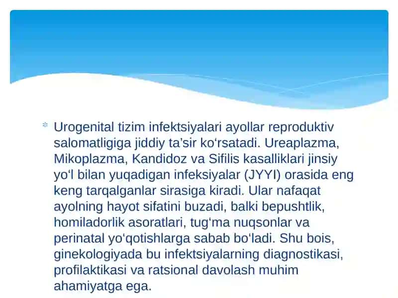 Ureaplazma, Mikoplazma, Kandidoz va Sifilis 2
