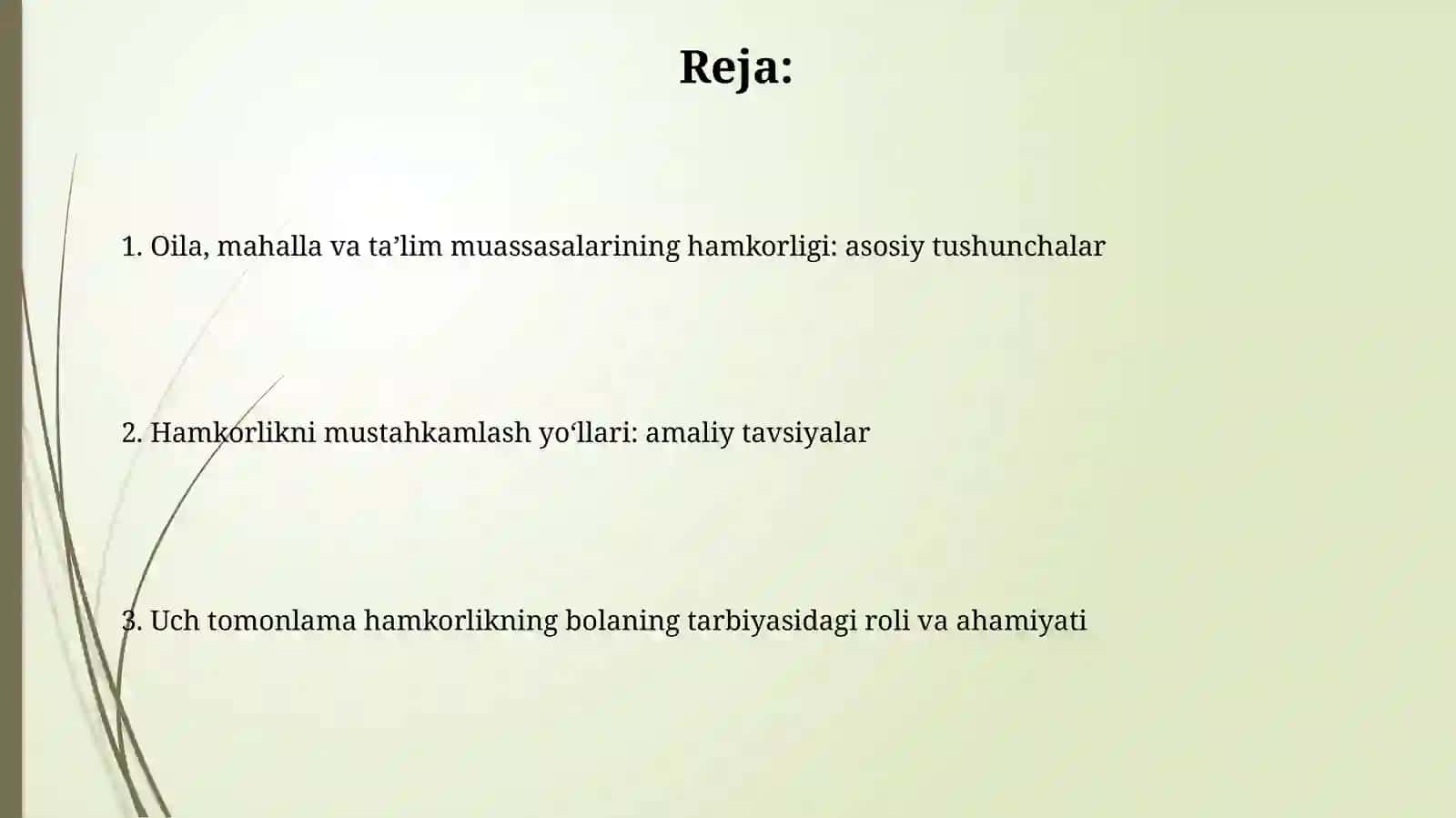 Tarbiya jarayonida oila, mahalla hamda ta'lim muassasalarining o'zari hamkorligi 2