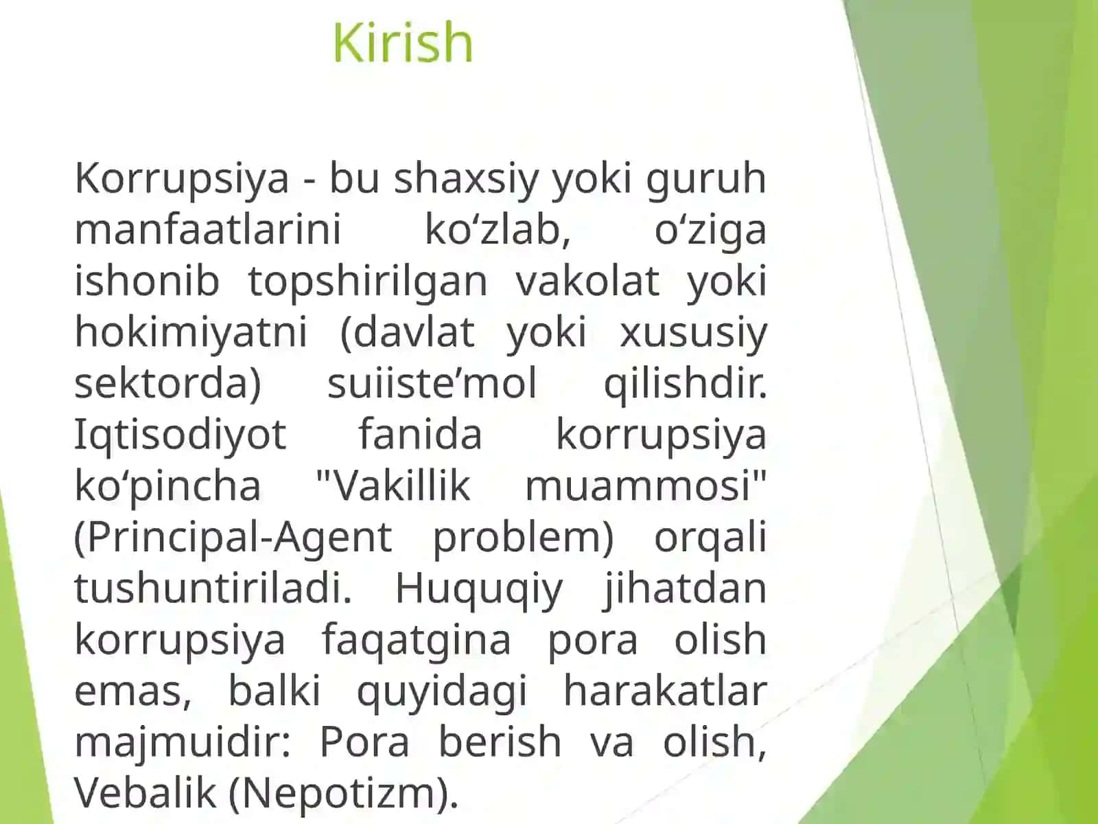 Korrupsiya va unga qarshi kurash. 2