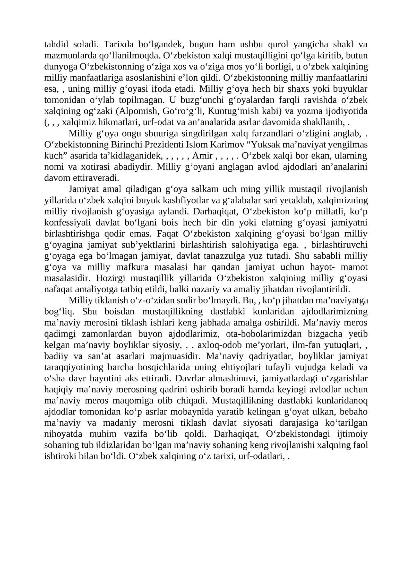 MUSTAQILLIK YILLARIDA O‘ZBEKISTONDAGI MAʼNAVIY VA MADANIY TARAQQIYOT 2
