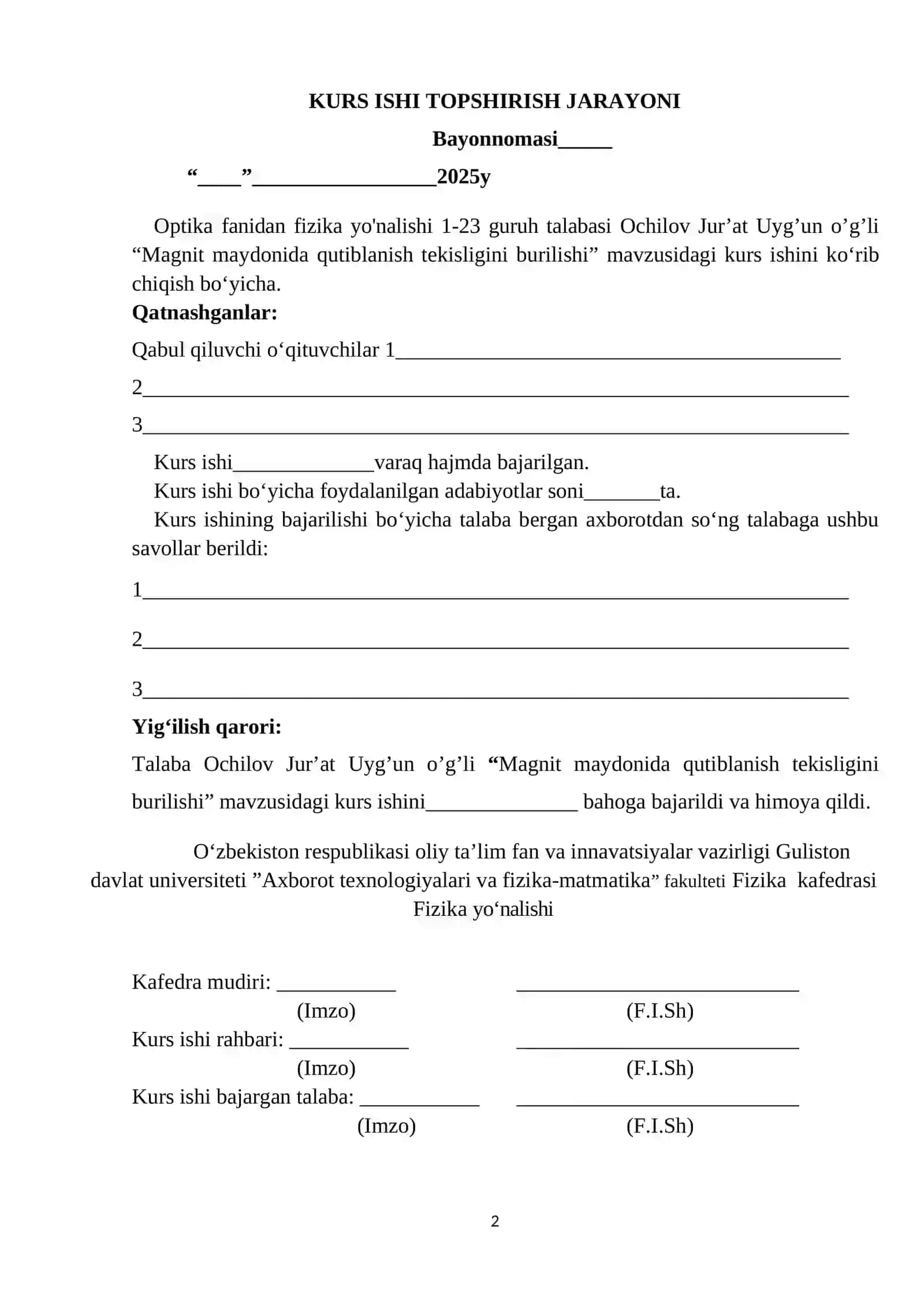 MAGNIT MAYDONIDA QUTIBLANISH TEKISLIGINI BURILISHI 2
