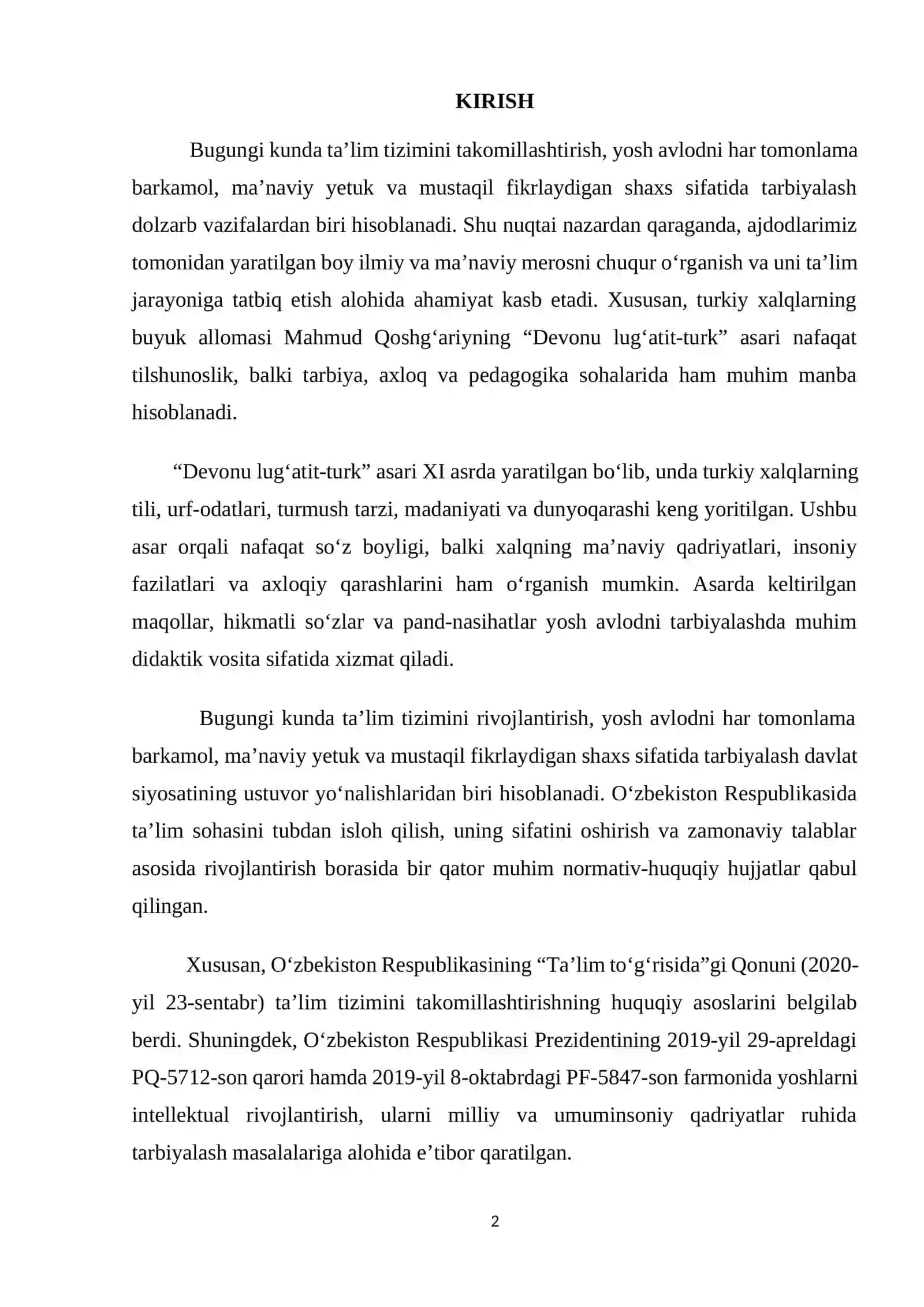 Mahmud Qoshg‘ariyning “Devonu lug‘atit-turk” asari va uning ta’limiy-axloqiy ahamiyati 2