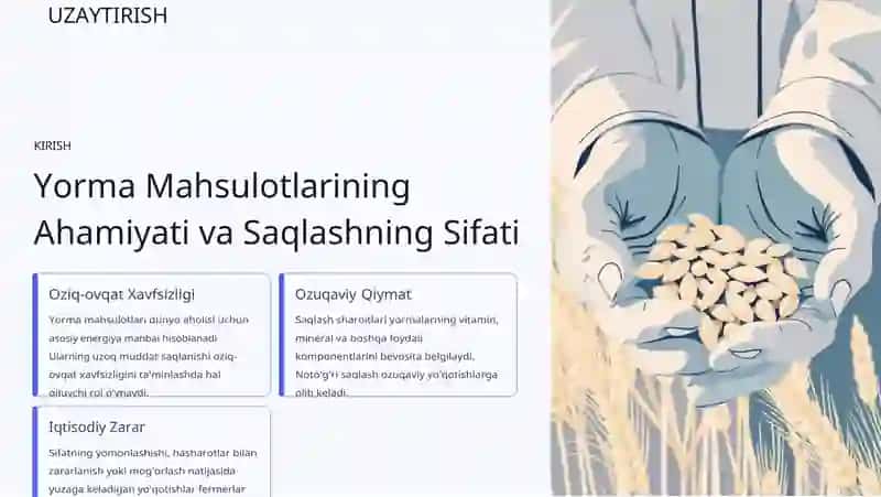 SAQLASH JARAYONIDA YORMA MAHSULOTLARI SIFATINING O'ZGARISHI 2