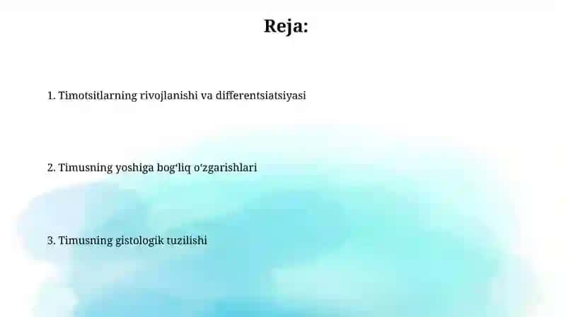 Gistalogiya Timus haqida 2