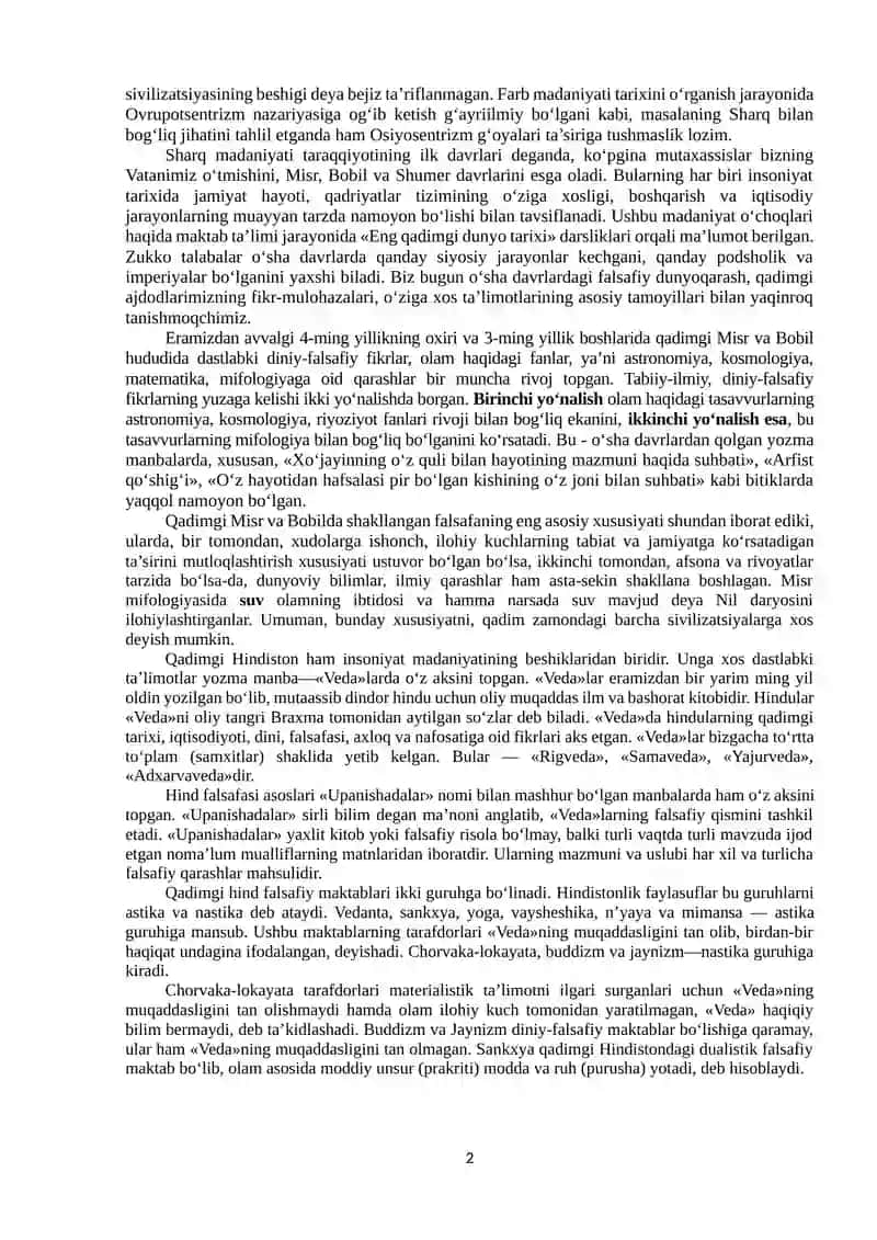 Falsafiy Tafakkur Tarixi Taraqqiyoti 2