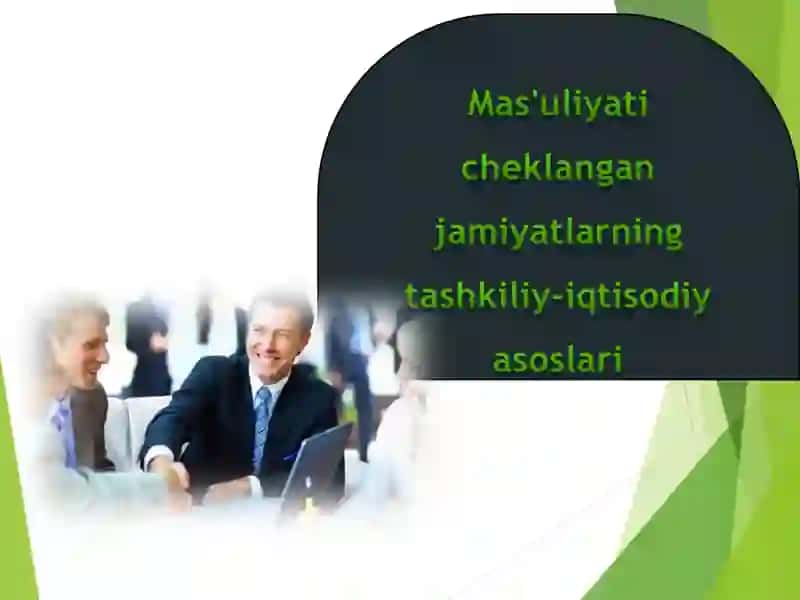 Mas'uliyati cheklangan jamiyatlarning tashkiliy-iqtisodiy asoslari 2