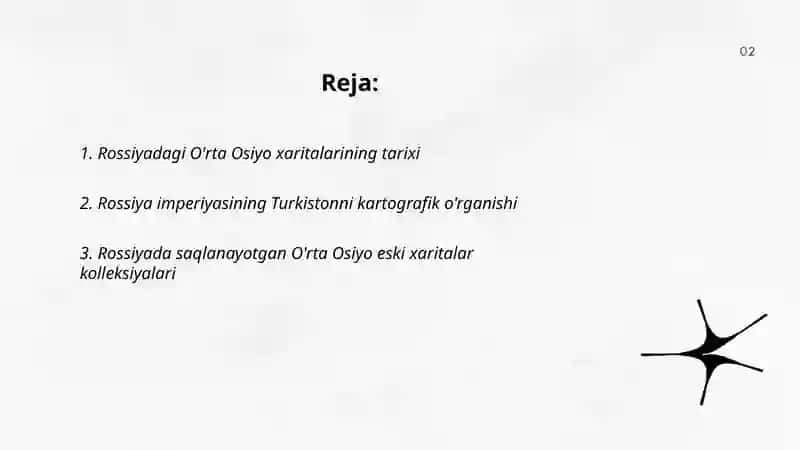 Rossiyada O'rta Osiyo haqıdagi tarixiy-kartogratik ma'lumotlar 2