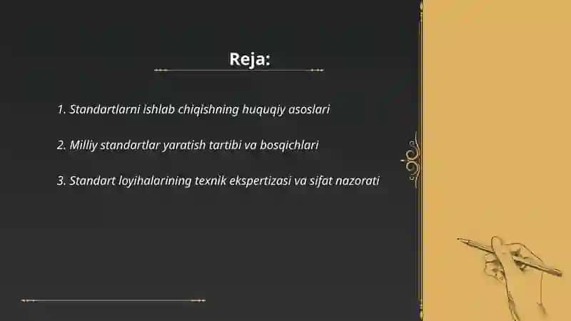 Standartlarni ishlab chiqish va kelishish, tasdiqlash va davlat ro'yxatidan o'tkazish tartibi 2