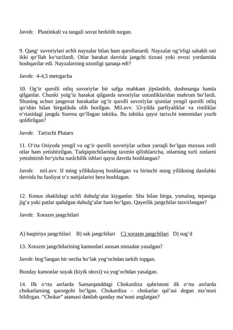Oʻzbekistonda harbiy ish va sanʼat tarixi 2
