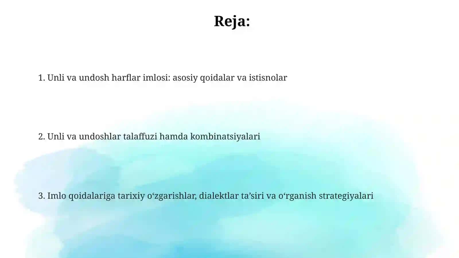Unlilar va undoshlar imlosi 2