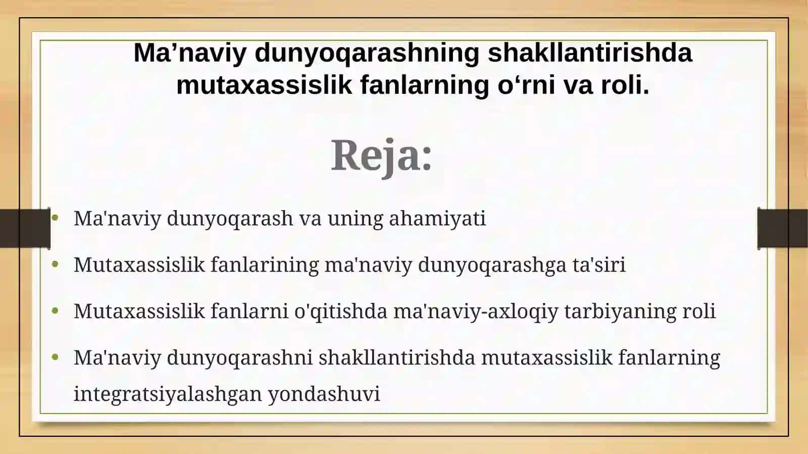 Oliy va professional ta’limda mutaxassislik fanlarini o’qitish metodikasi fanidan tayyorlagan mustaqil ishi 2