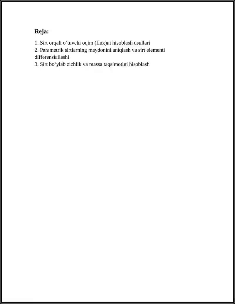 SIRT INTEGRALLARNING TATBIQLARI 2