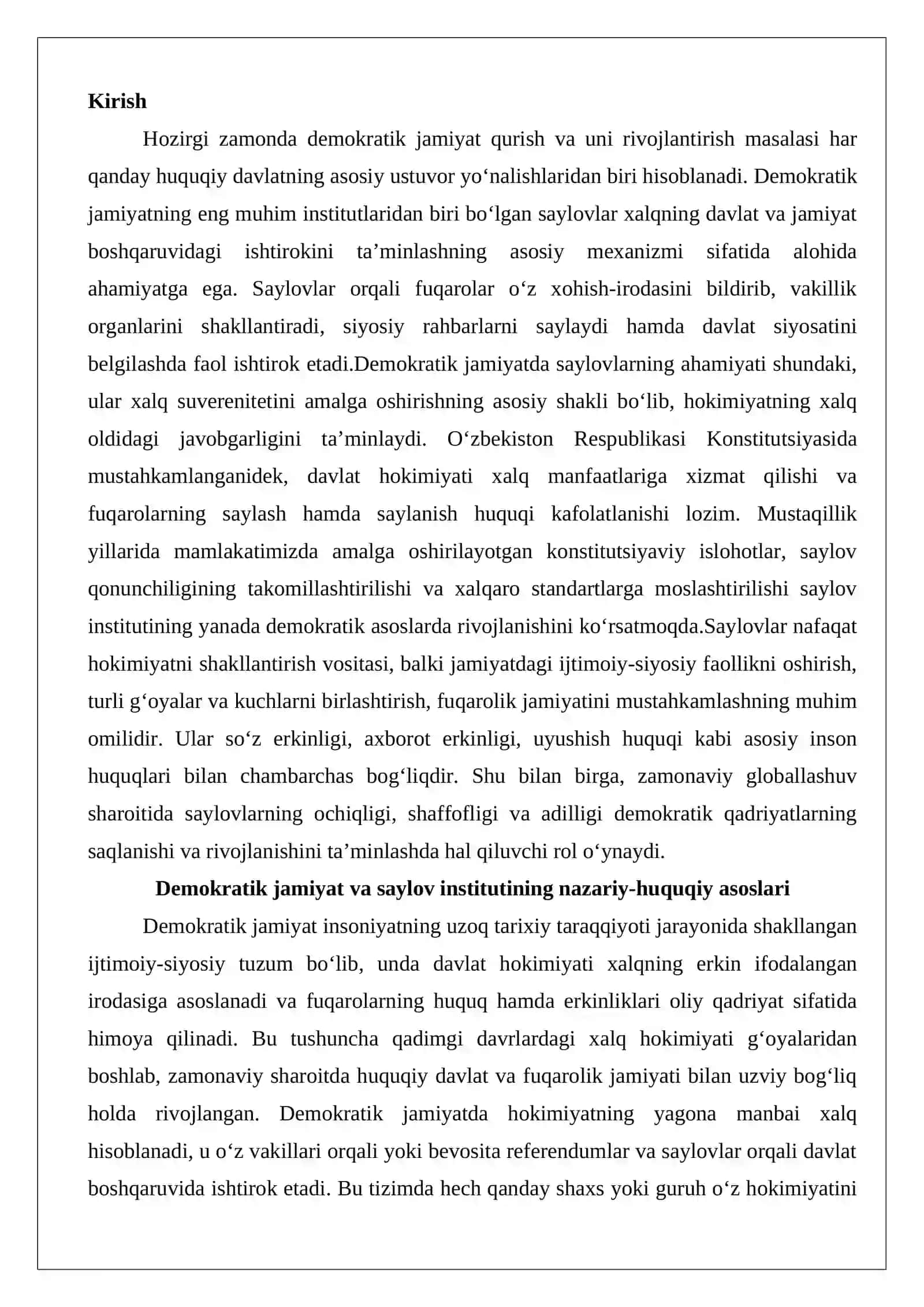 Demokratik jamiyatda saylovlarning ahamiyati 2