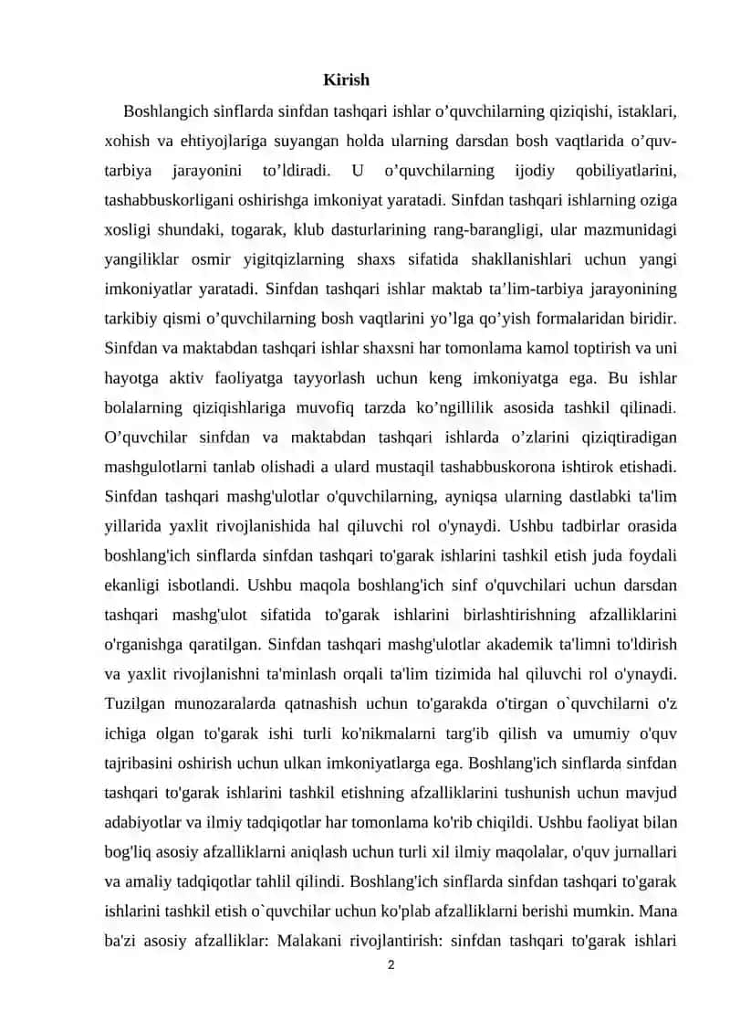 Maktabdagi to’garak ishlarini o’quvchi tarbiyasiga ta`siri 2