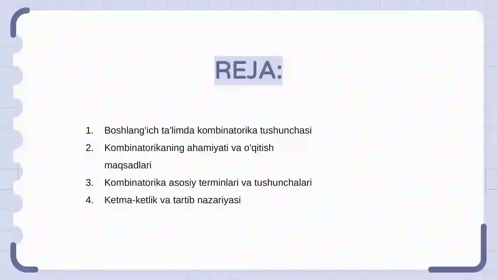 Boshlang'ich ta’limda kombinatorika elementlarining umumiy masalalari 2