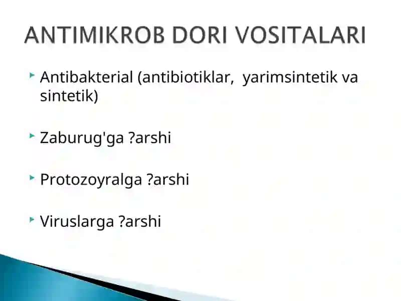 ANTIBAKTERIAL DORI VOSITALARI 2