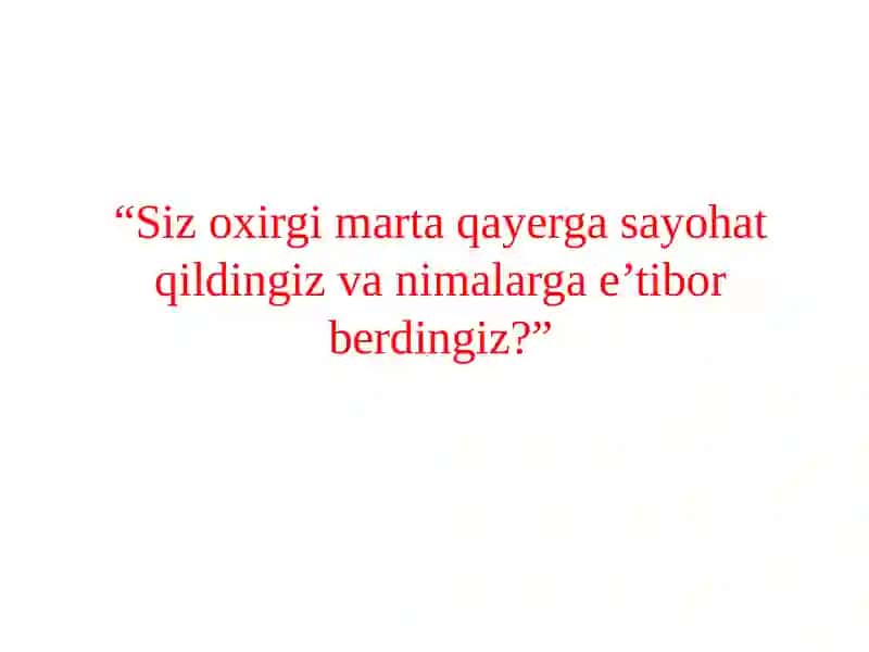Mehmondo‘stlik, turizm va tadbirlar sohasidagi yangi yo‘nalishlar 2